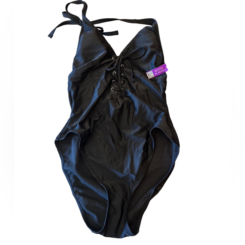 Adore Me one piece halter tie swimsuit. Size L